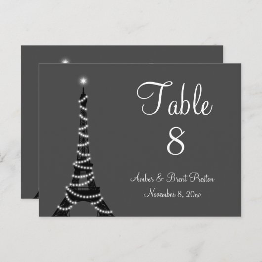 Paris le soir Numéro de table (Devant / Derrière)