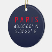 Paris lengitude Latitude Navy Keramisch Ornament (Links)