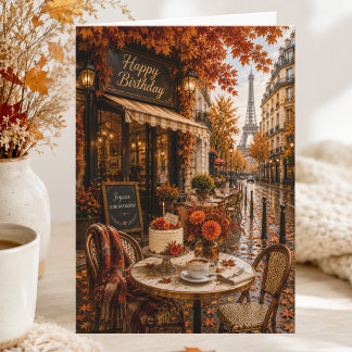 Paris Liefhebber Oktober Herfst Verjaardag Kaart