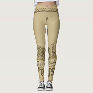Paris Lights:  Landschap Briefkaart Leggings