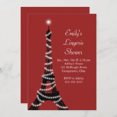 Paris Lights Lingerie Douche Uitnodiging (Voorkant / Achterkant)
