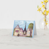 Paris like Landscape note card Eiffel Tower blauw Kaart (Gele Bloem)