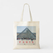 Paris Louvre Pyramid uitzicht canvas tas (Achterkant)