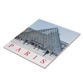 Paris Louvre Pyramide keramische tegel Tegeltje (Zijkant)