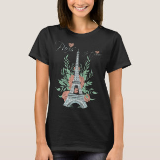 Paris Love Eiffel Tower Roos Parisian Souvenir Fre T-shirt