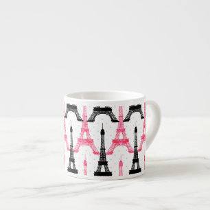 Paris Love, Eiffeltoren in zwart en roze, mokken