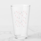 Paris Love Pattern – Eiffel Tower & Roses Seamless Glas (Achterkant)