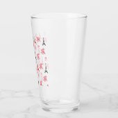 Paris Love Pattern – Eiffel Tower & Roses Seamless Glas (Links)