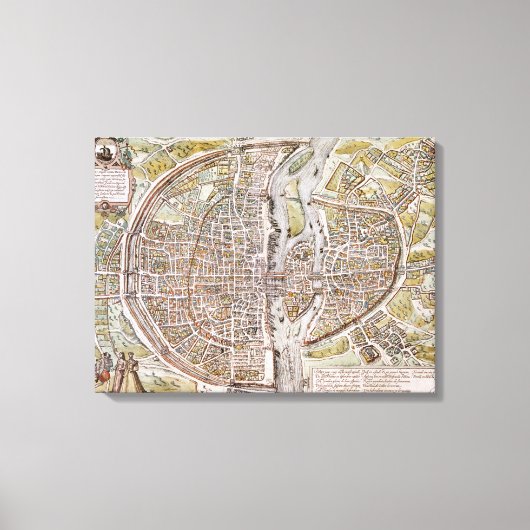 PARIS MAP, 1581 CANVAS AFDRUK (Voorkant)