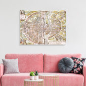 PARIS MAP, 1581 CANVAS AFDRUK (Insitu (Woonkamer))