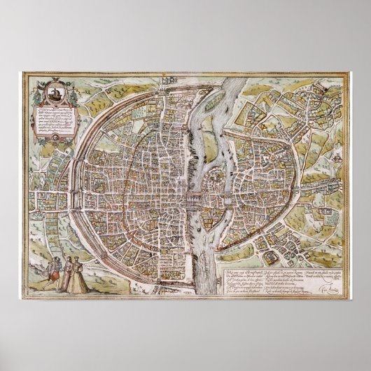 PARIS MAP, 1581 POSTER (Voorkant)