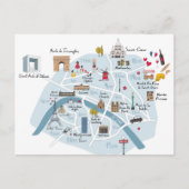 Paris Map Briefkaart (Voorkant)