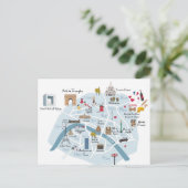 Paris Map Briefkaart (Staand voorkant)