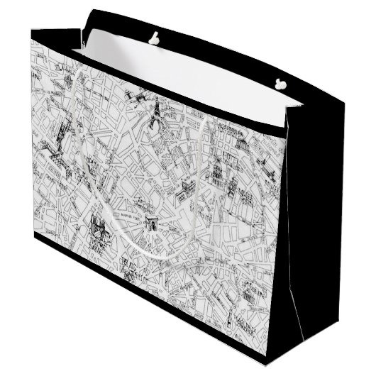 Paris Map Large Cadeauzakje (Achterkant Gekanteld)