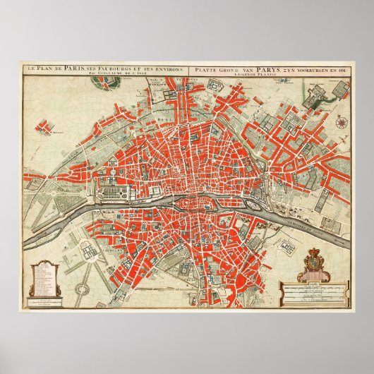 Paris Map Poster (Voorkant)
