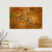 Paris Map Poster (Keuken)