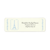 Paris mariage bleu clair Tour Eiffel étiquette d'i (Devant)