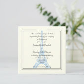 Paris mariage bleu Tour Eiffel invitation en ivoir (Debout devant)