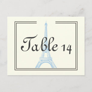 Paris mariage bleu Tour Eiffel numéro de table d'i