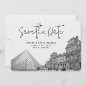 Paris Mariage Enregistrer la Date Photo Invitation (Devant)
