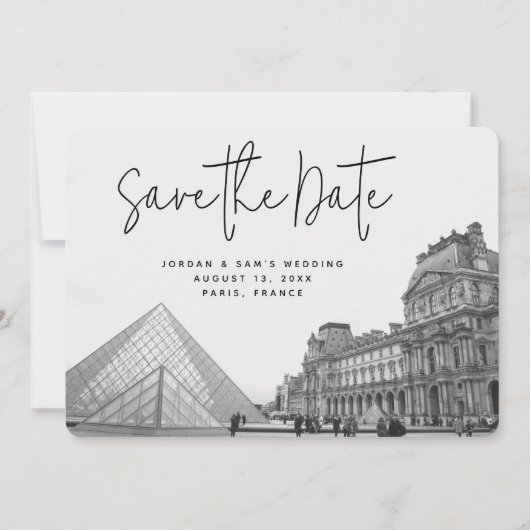 Paris Mariage Enregistrer la Date Photo Invitation (Devant)