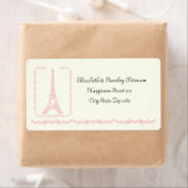 Paris mariage rose Tour Eiffel étiquette d'ivoire (En situation)