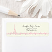 Paris mariage rose Tour Eiffel étiquette d'ivoire (En situation)