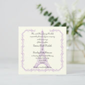 Paris mariage violet Tour Eiffel invitation en ivo (Debout devant)
