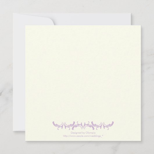 Paris mariage violet Tour Eiffel invitation en ivo (Dos)