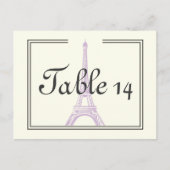Paris mariage violet Tour Eiffel numéro de table (Devant)