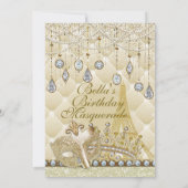 Paris Masquerade Verjaardag Evenement Feest Uitnod Kaart (Achterkant)