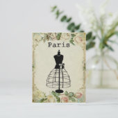 Paris Mode Dress Form Briefkaart (Staand voorkant)