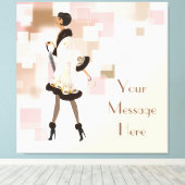 Paris Mode Model Wrapped Canvas (Insitu (Houten vloer))