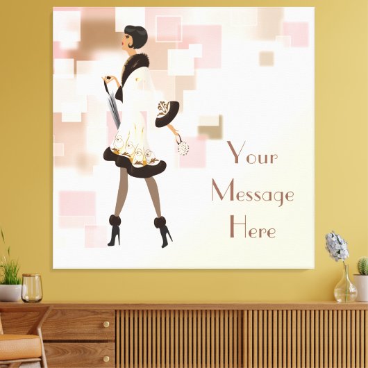 Paris Mode Model Wrapped Canvas Afdruk (Insitu (Woonkamer))