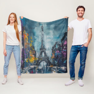 Paris Mode nacht Fleece Deken