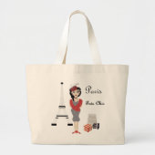 Paris Mode Theme Shopping Canvas tas (Voorkant)