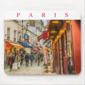Paris Montmartre straat uitzicht mousepad Muismat (Voorkant)
