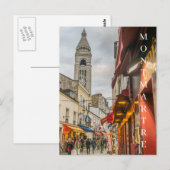 Paris Montmartre street uitzicht briefkaart (Voorkant / Achterkant)