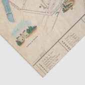 Paris Monument Map Guide  Frans Postmark Tissuepapier (Detail)