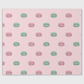 Paris Moon Macaron en polkadots Cadeaupapier (Vlak)