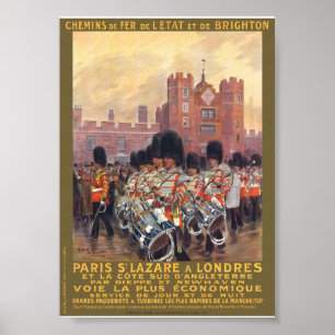Paris naar Londen Vintage Poster 1914