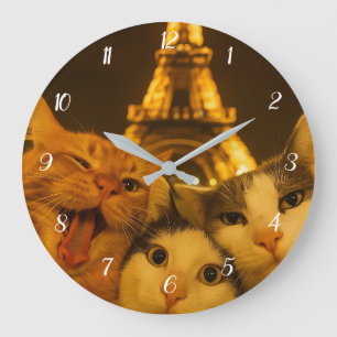 Paris Nacht Kat Selfie Squad Liefhebber Grote Klok