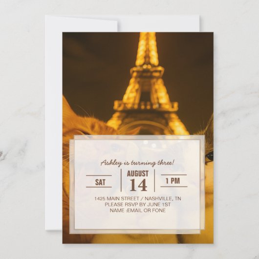 Paris Night Cat Selfie Squad Lover Kaart (Voorkant)