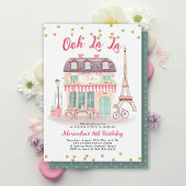 Paris Night Eiffel Bistro Roze Groen Zoet 16 Kaart