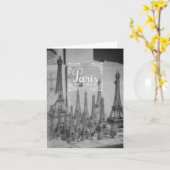 Paris Noir et Blanc Voyage Carte pour notes Souven (Fleur jaune)