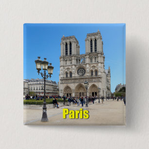 PARIS Notre Dame Vierkante Button 5,1 Cm