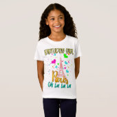 Paris Oh Lala Birthday Girl Eiffel Tower Matching T-shirt (Voorkant volledig)