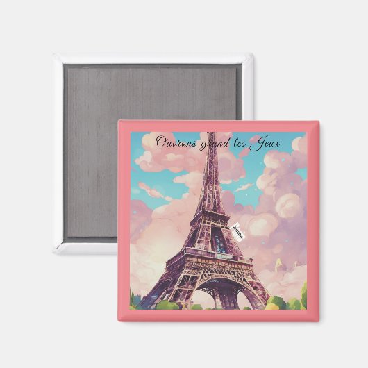 Paris Olympique Souvenir Magnet (Recto/Verso)