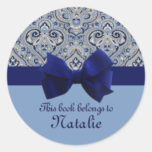 Paris Paisley Indigo 2 Gepersonaliseerde Sticker