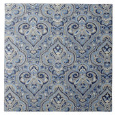 Paris Paisley Indigo Tegeltje (Voorkant)